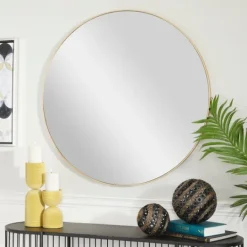Kirkland's Home Gold Wood Round Frame Mirror- Decorative Mirrors