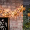 Kirkland's Home Golden Brown Rattan Weave Outdoor String Lights- Outdoor Lighting