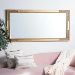 Kirkland's Home Golden Carved Textured Framed Mirror- Framed Mirrors