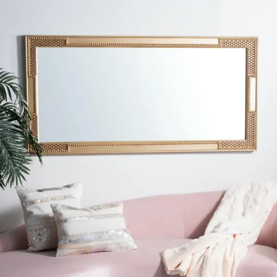 Kirkland's Home Golden Carved Textured Framed Mirror- Framed Mirrors