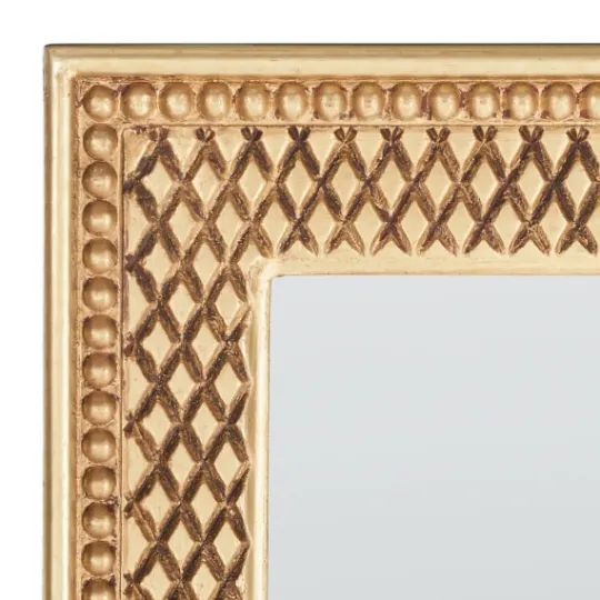 Kirkland's Home Golden Carved Textured Framed Mirror- Framed Mirrors