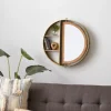 Kirkland's Home Golden Floating Shelf With Half-Moon Mirror- Shelves