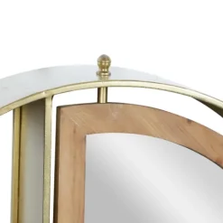Kirkland's Home Golden Floating Shelf With Half-Moon Mirror- Shelves
