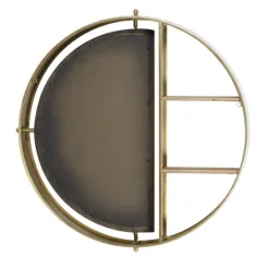 Kirkland's Home Golden Floating Shelf With Half-Moon Mirror- Shelves