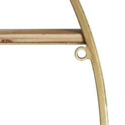 Kirkland's Home Golden Floating Shelf With Half-Moon Mirror- Shelves