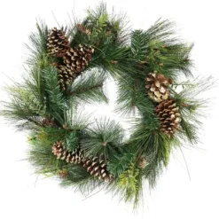 Kirkland's Home Golden Glitter Mixed Pine Christmas Wreath- Wreaths