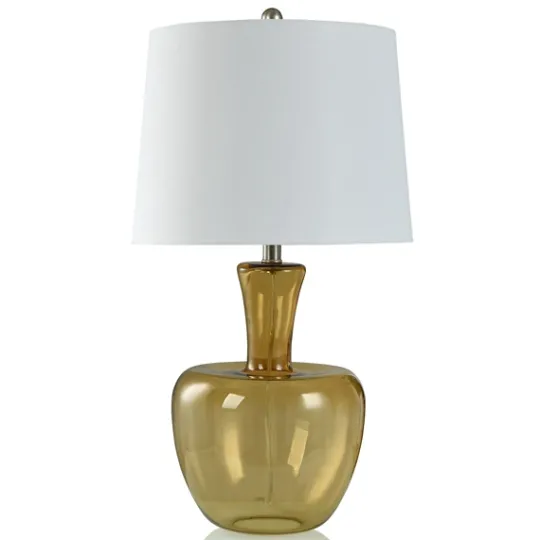 Kirkland's Home Golden Honey Glass Gourd Table Lamp- Table Lamps