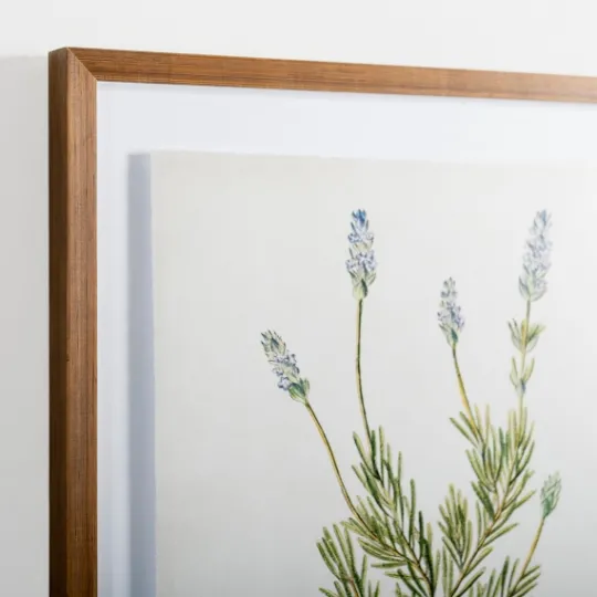 Kirkland's Home Golden Leaves Herbs Lavender Framed Art Print- Framed Art