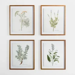 Kirkland's Home Golden Leaves Herbs Lavender Framed Art Print- Framed Art