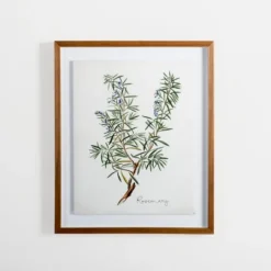 Kirkland's Home Golden Leaves Herbs Rosemary Framed Art Print- Framed Art