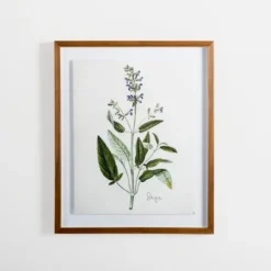 Kirkland's Home Golden Leaves Herbs Sage Framed Art Print- Framed Art