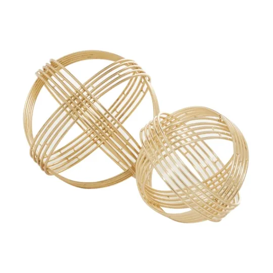 Kirkland's Home Golden Minimalist Line Orbs, Set Of 2- Bowl Filler