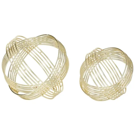 Kirkland's Home Golden Minimalist Line Orbs, Set Of 2- Bowl Filler