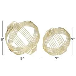 Kirkland's Home Golden Minimalist Line Orbs, Set Of 2- Bowl Filler