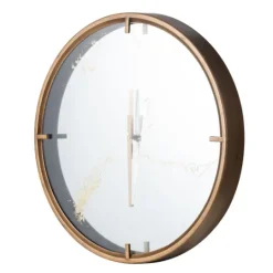Kirkland's Home Golden Mirrored Marbling Wall Clock- Clocks