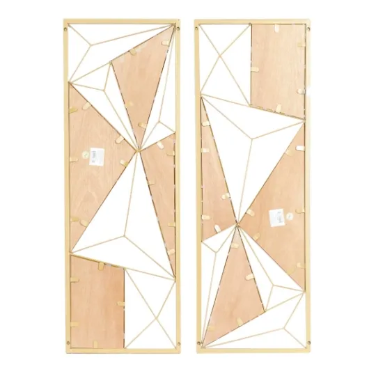Kirkland's Home Golden Mocha Triangular Cut-Out Plaques, Set Of 2- Wall Plaques