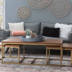 Kirkland's Home Golden Nesting 3-Pc. Coffee And Accent Table Set- Coffee Tables