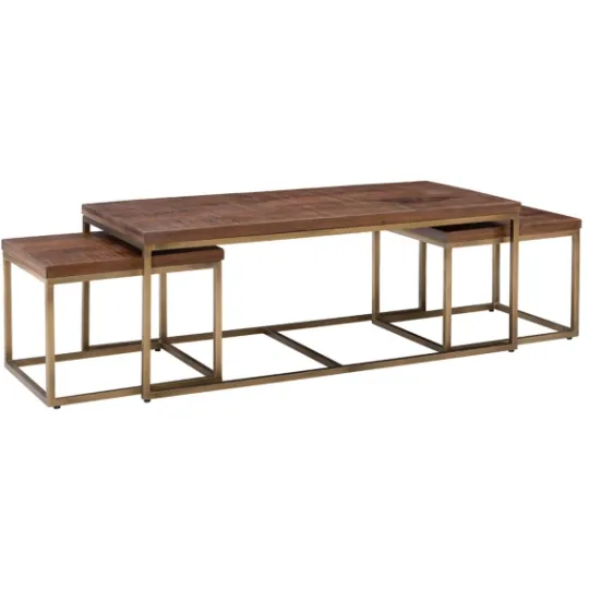 Kirkland's Home Golden Nesting 3-Pc. Coffee And Accent Table Set- Coffee Tables