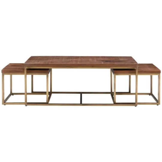 Kirkland's Home Golden Nesting 3-Pc. Coffee And Accent Table Set- Coffee Tables