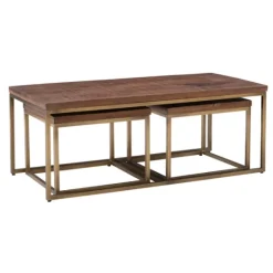 Kirkland's Home Golden Nesting 3-Pc. Coffee And Accent Table Set- Coffee Tables
