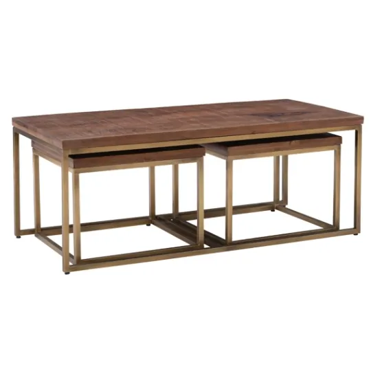 Kirkland's Home Golden Nesting 3-Pc. Coffee And Accent Table Set- Coffee Tables