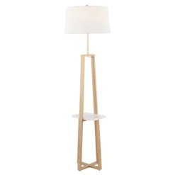 Kirkland's Home Golden Triangle Marble Shelf Floor Lamp- Floor Lamps