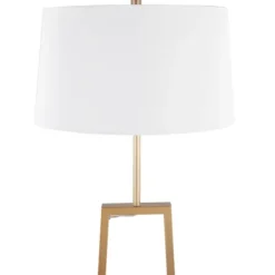Kirkland's Home Golden Triangle Marble Shelf Floor Lamp- Floor Lamps