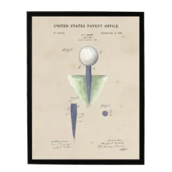 Kirkland's Home Golf Tee Patent Framed Art Print- Framed Art
