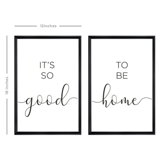 Kirkland's Home Good To Be Home Black Framed Art Prints, Set Of 2- Wall Quotes & Signs