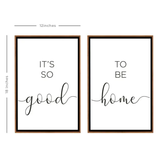 Kirkland's Home Good To Be Home Brown Framed Art Prints, Set Of 2- Wall Quotes & Signs