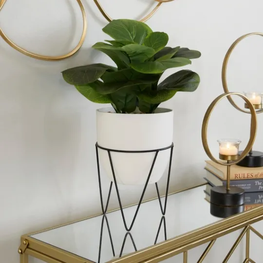 Kirkland's Home Gourd Plant In Hairpin Leg Planter- Trees & Topiaries
