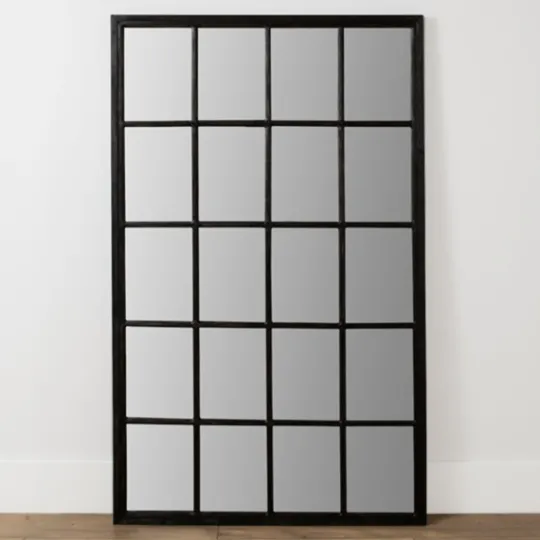 Kirkland's Home Grande Black Window Pane Leaner Mirror- Full Length & Floor Mirrors