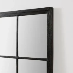 Kirkland's Home Grande Black Window Pane Leaner Mirror- Full Length & Floor Mirrors