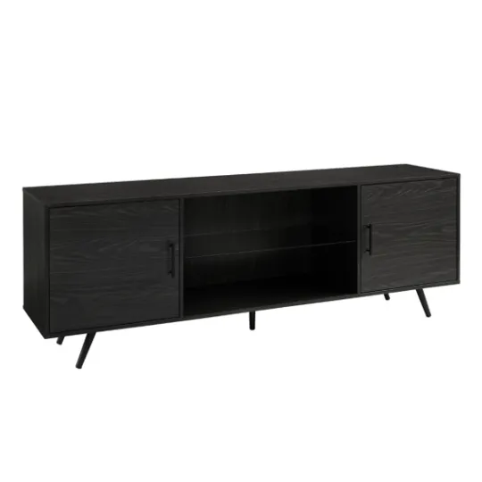Kirkland's Home Graphite 2-Door Glass Shelf Media Cabinet- Tv Stands & Media Consoles