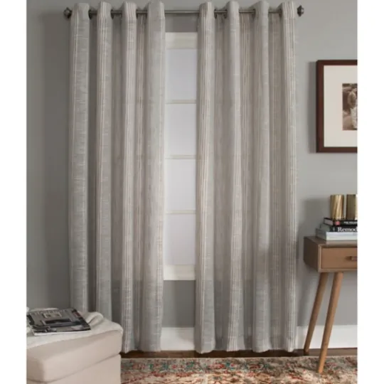 Kirkland's Home Graphite Stripe Single Curtain Panel, 84 In.- Curtains & Drapes