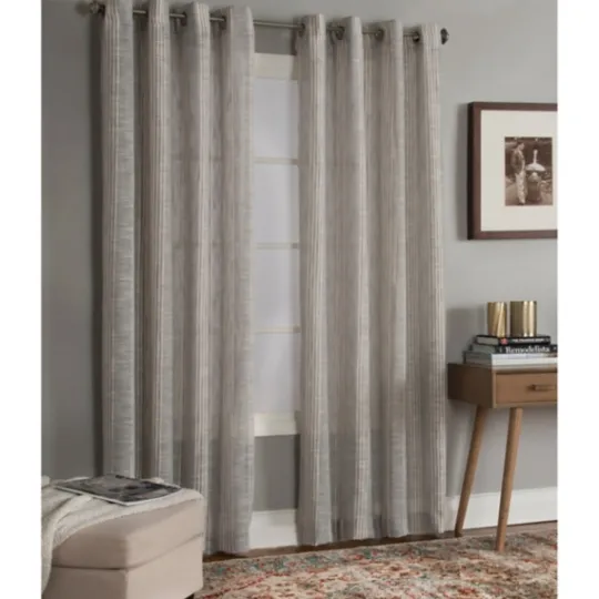 Kirkland's Home Graphite Stripe Single Curtain Panel, 84 In.- Curtains & Drapes