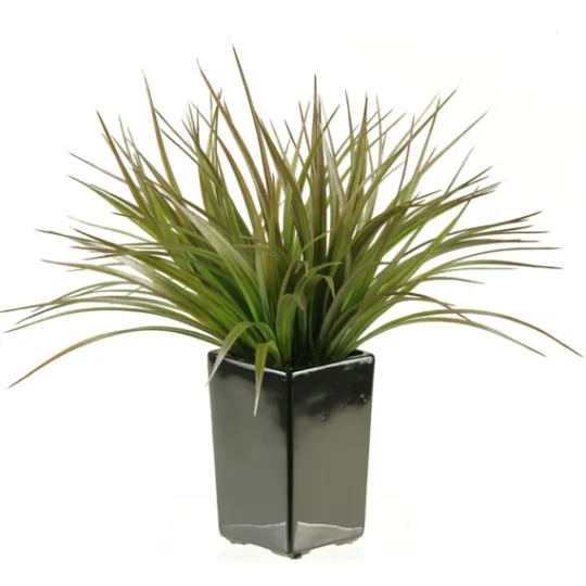 Kirkland's Home Grass Arrangement In Black Ceramic Planter- Arrangements & Greenery