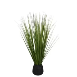 Kirkland's Home Grass Arrangement In Black Ribbed Pot- Arrangements & Greenery