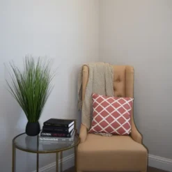 Kirkland's Home Grass Arrangement In Black Ribbed Pot- Arrangements & Greenery