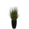 Kirkland's Home Grass Arrangement In Black Cement Pot- Arrangements & Greenery
