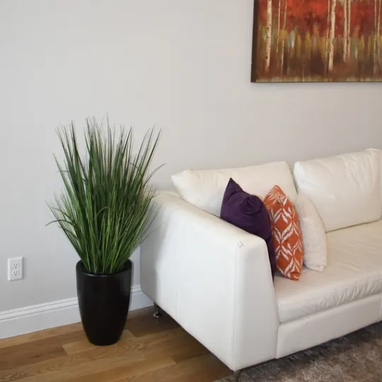 Kirkland's Home Grass Arrangement In Black Cement Pot- Arrangements & Greenery
