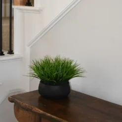 Kirkland's Home Grass Arrangement In Black Ceramic Bowl- Arrangements & Greenery