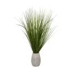 Kirkland's Home Grass Arrangement In Crackled Cream Pot- Arrangements & Greenery