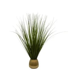 Kirkland's Home Grass Arrangement In Gold Ribbed Pot- Arrangements & Greenery