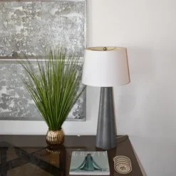 Kirkland's Home Grass Arrangement In Gold Ribbed Pot- Arrangements & Greenery