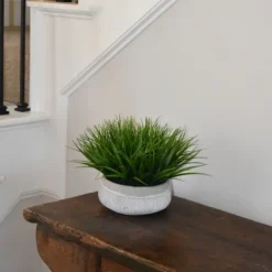 Kirkland's Home Grass Arrangement In Gray Ceramic Bowl- Arrangements & Greenery