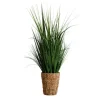 Kirkland's Home Grass Arrangement In Natural Woven Basket- Arrangements & Greenery