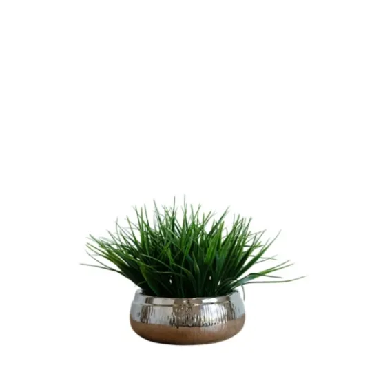 Kirkland's Home Grass Arrangement In Silver Ceramic Bowl- Arrangements & Greenery