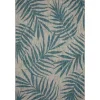 Kirkland's Home Gray And Aqua Palm Leaves Outdoor Area Rug, 5X7- Outdoor Rugs