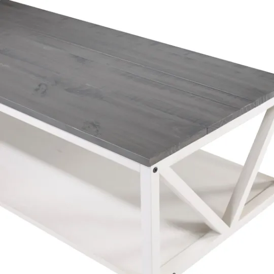 Kirkland's Home Gray And Barnwood Coffee Table- Coffee Tables